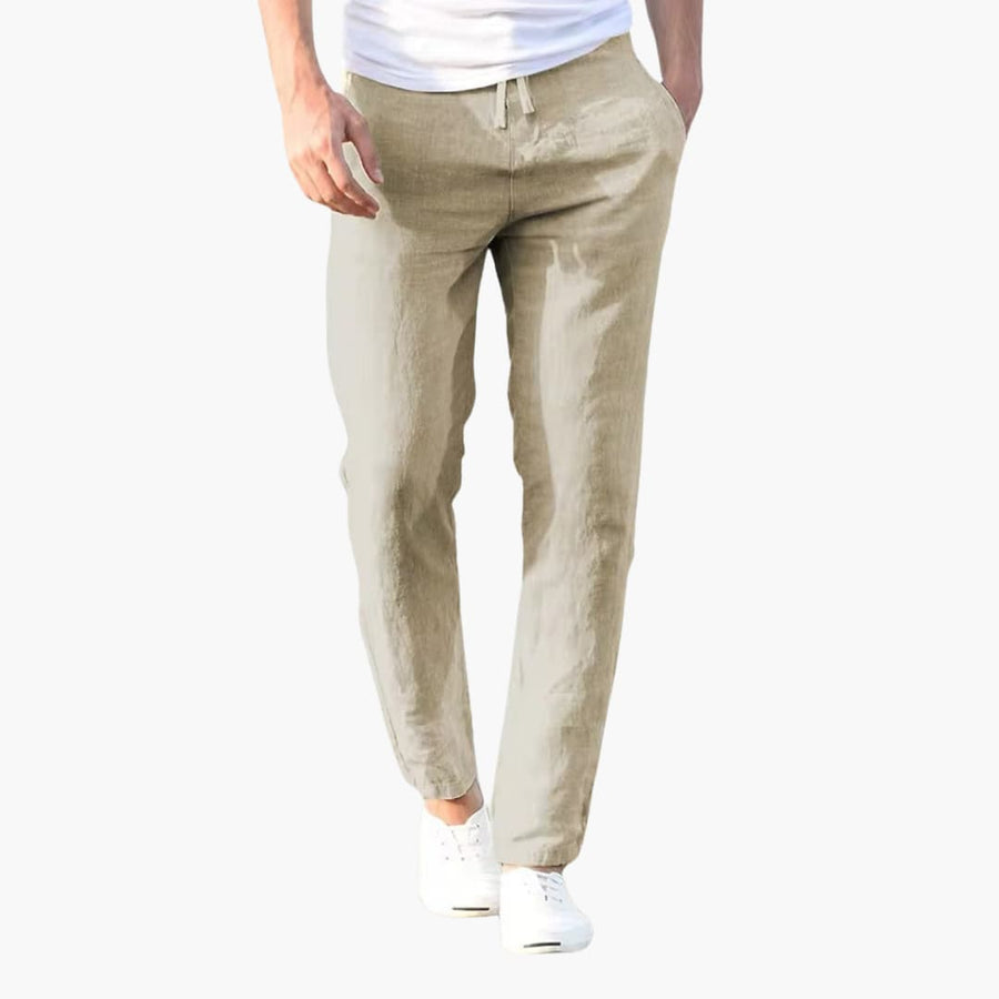 Herrenhose mit Kordelzugbund und schmaler Passform