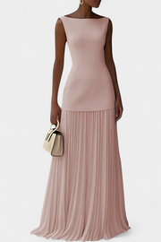 Chiffon Maxi-Abendkleid Silvana mit Falten