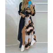 Leichtes - schmales, bequemes Hemdblusenkleid mit Papierdruck für dich