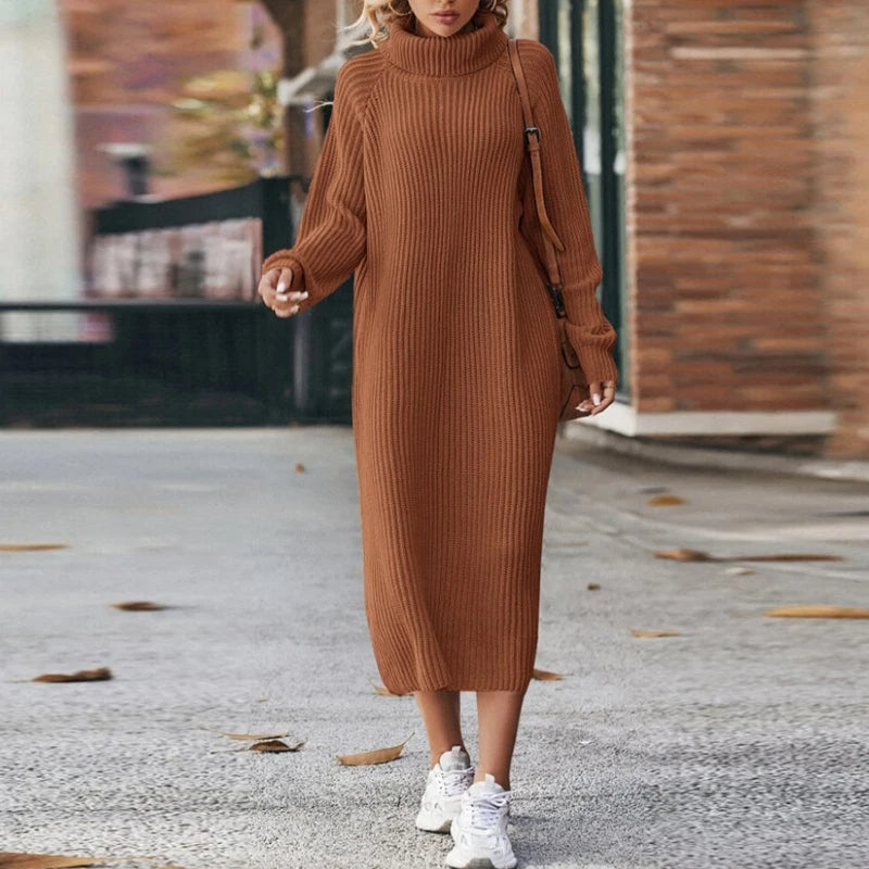 Sophie | Damen Strickkleid lang modern & stilvoll tragbar