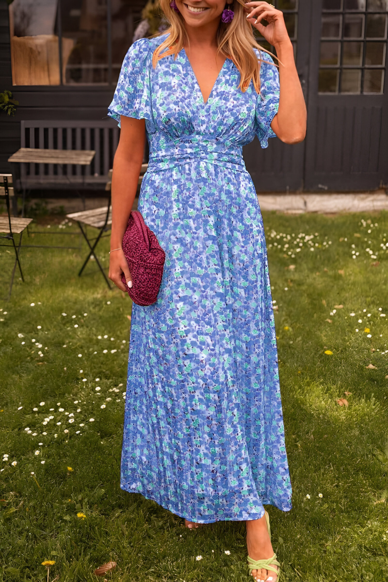 Sommerliches Maxikleid für Damen – Blumendruck & Fließender Schnitt
