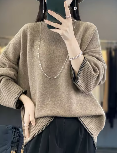 Nadine – rollkragenpullover, modisch, locker