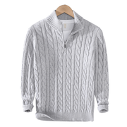 Pullover Herren Mit Reißverschluss | Strickjacke Mit Kabelmuster