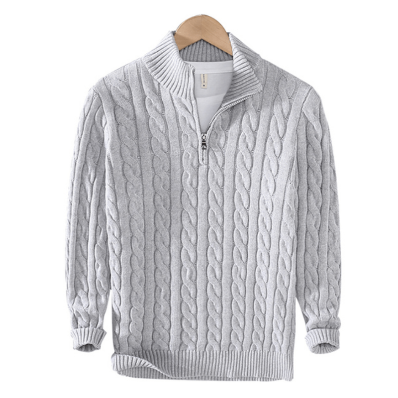 Pullover Herren Mit Reißverschluss | Strickjacke Mit Kabelmuster