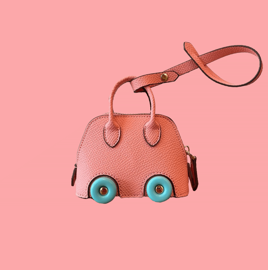 Luxuriöser Mini-Handtaschenanhänger aus veganem Leder – Modisches Accessoire