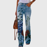 Nicole | Damen Blumen Bedruckte Enge Jeans