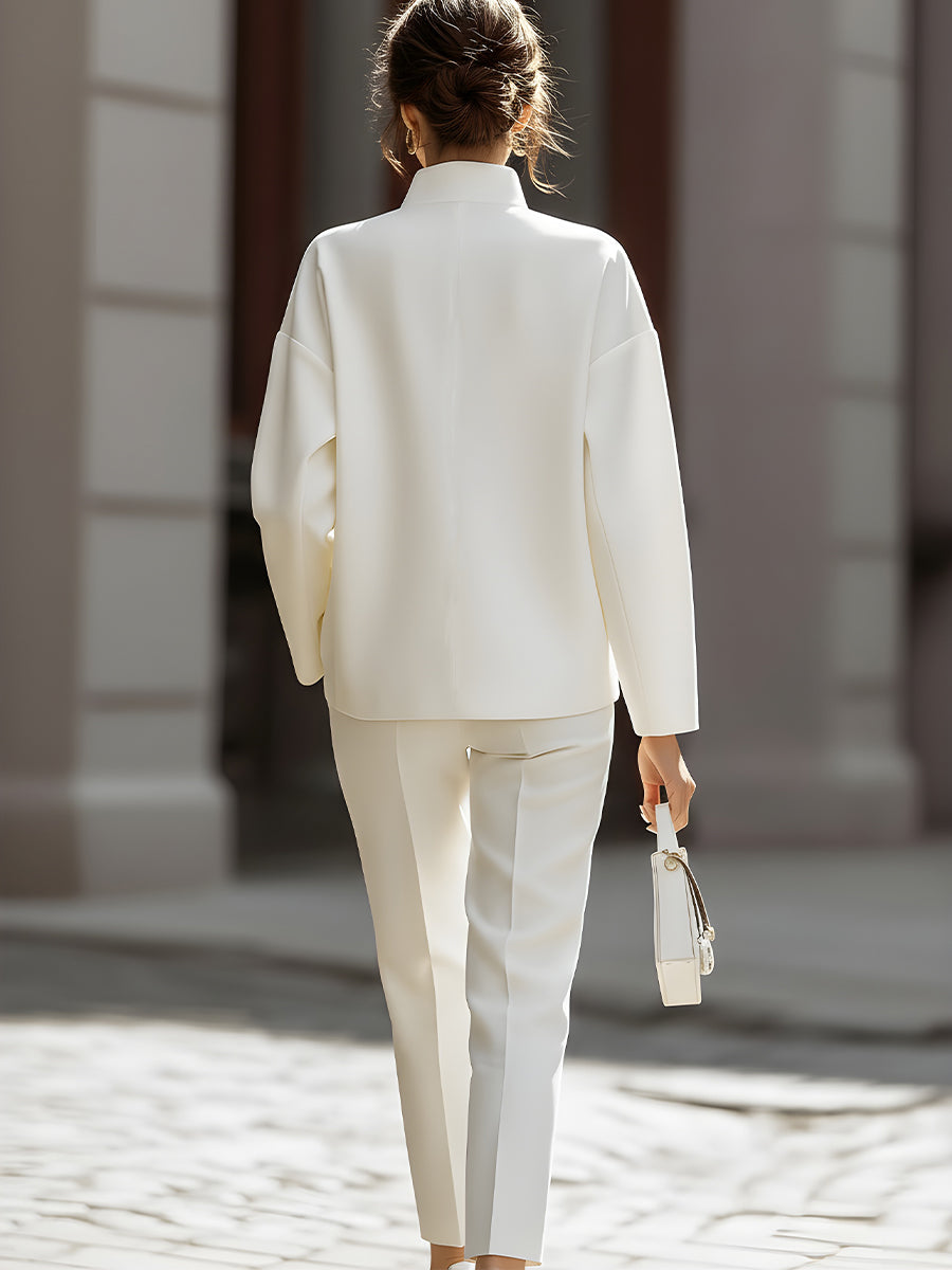 Zweiteiliges Set aus Oversize-Hemd und Hose für Damen
