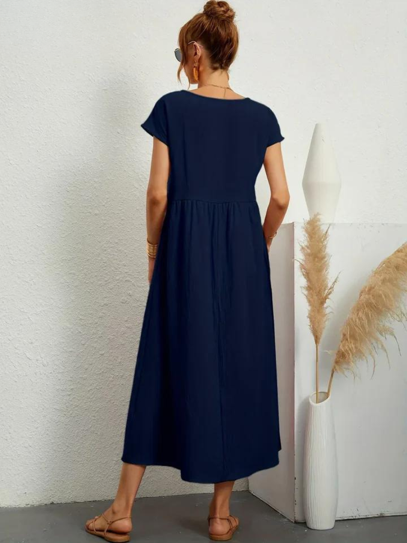 Ruby | Elegantes Essentielles Kleid aus Baumwolle und Leinen