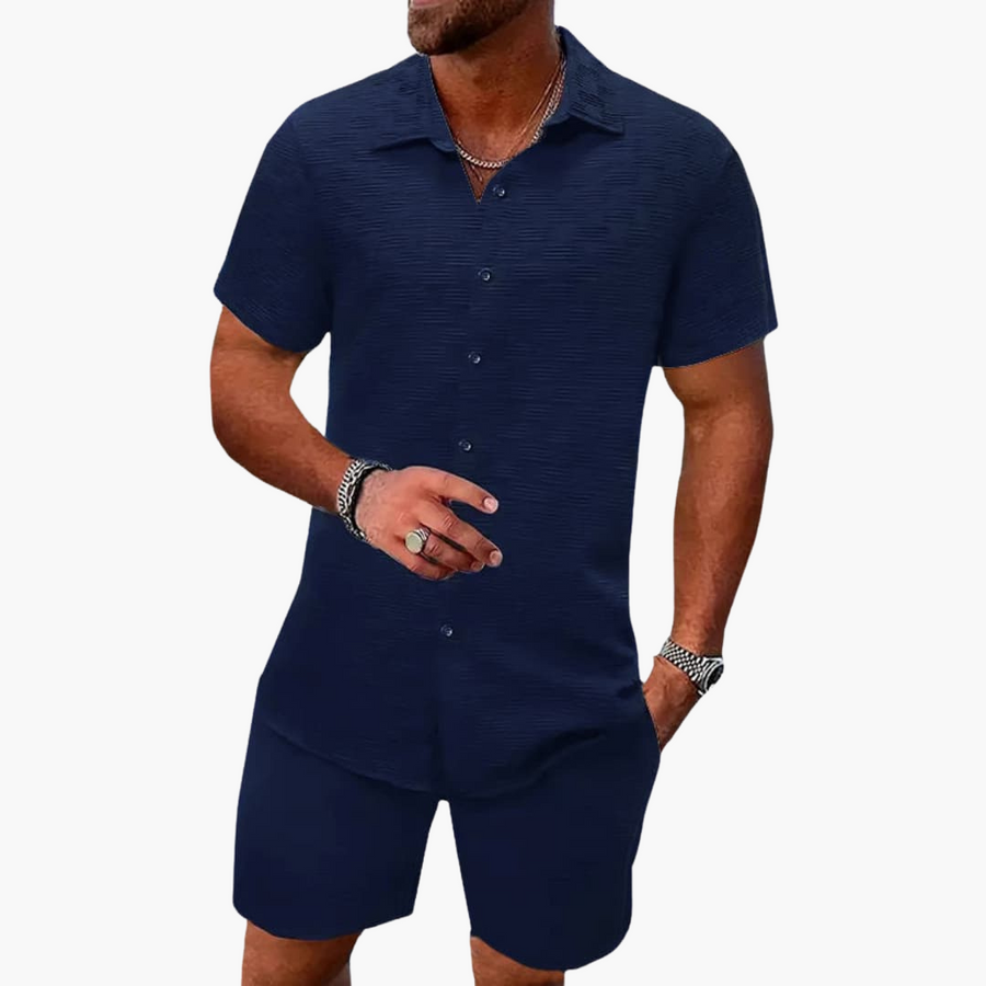 Vintage Polo-Shorts-Set für Herren - Sommerliches Outfit