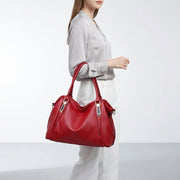 Damen Breite Leder Handtasche Mit Langem Riemen – Stilvolle Schultertasche
