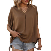 Heidi Mode | Drop Fledermaus Ärmel solide Farbe Shirt Frauen