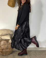 Dragica – Kleid Mit Rundhalsausschnitt Und Unregelmäßigem Patchwork Drucken