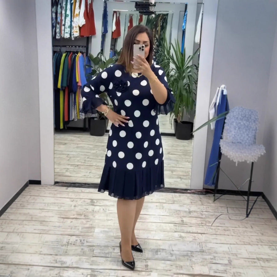 Clara | Elegantes Sommer Punkt Kleid Damen