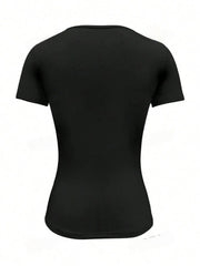 Heidi-Mode | Rundhalsausschnitt Kurzarm T-Shirt