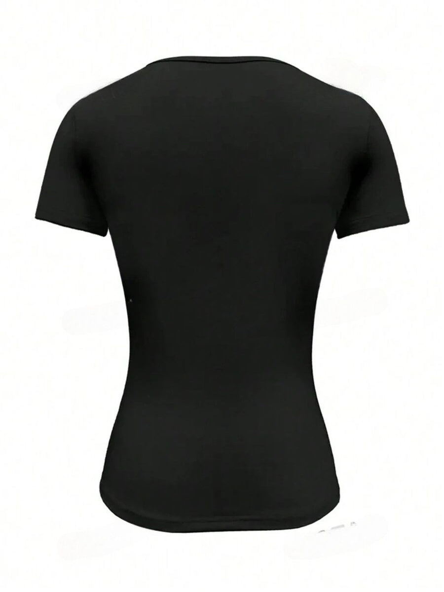 Heidi-Mode | Rundhalsausschnitt Kurzarm T-Shirt