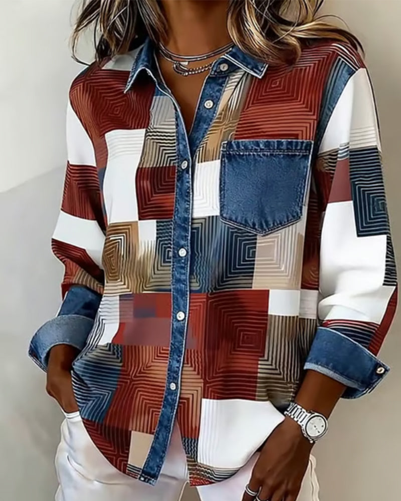 Paula | Damen Shirt modern & farbig mit stilvollem Kragen
