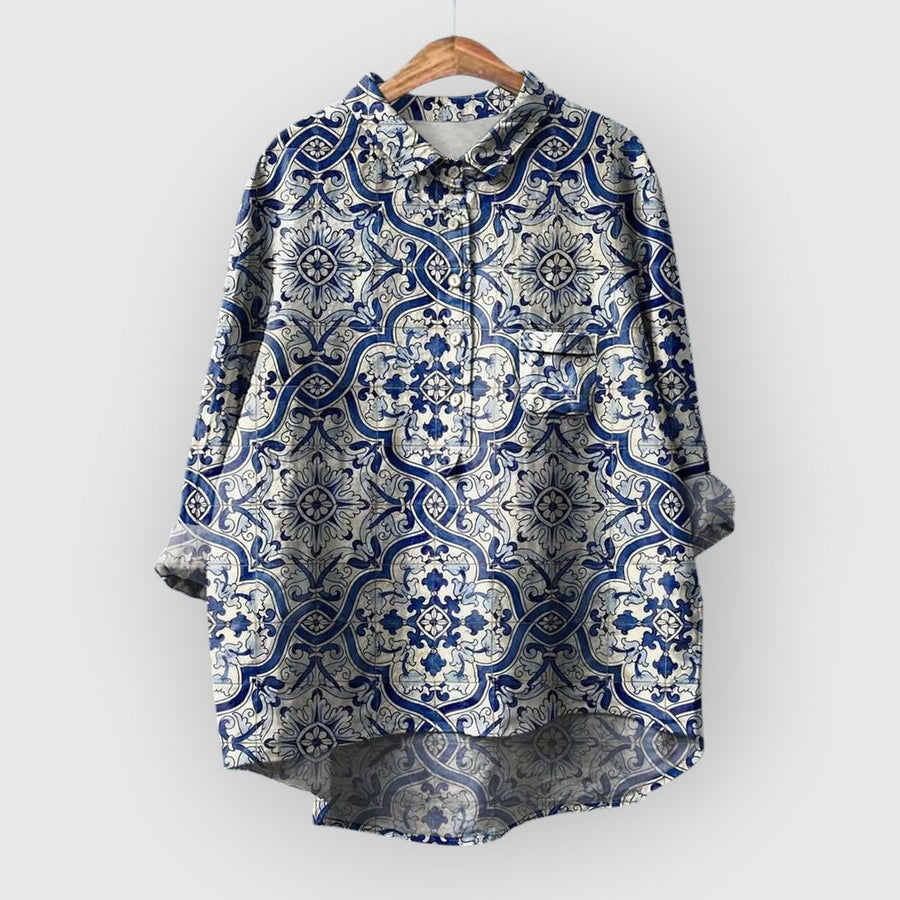 LAURA | Blumenbluse handgemacht