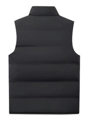 Wyatt | Schwarze Ärmellose Herren-Winter-Steppweste mit Reißverschluss