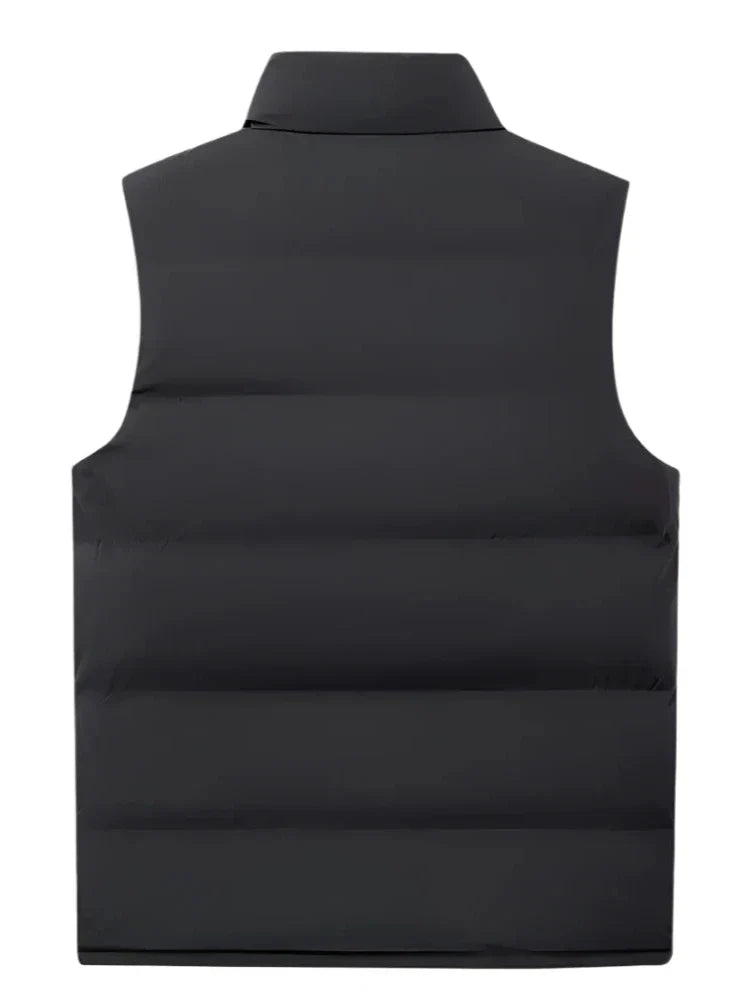 Wyatt | Schwarze Ärmellose Herren-Winter-Steppweste mit Reißverschluss
