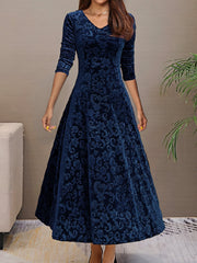Anny™ - Elegantes Festkleid aus Samt mit V-Ausschnitt