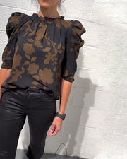Nina | Modische Damen Bluse modern mit Rüschen & Puffärmel