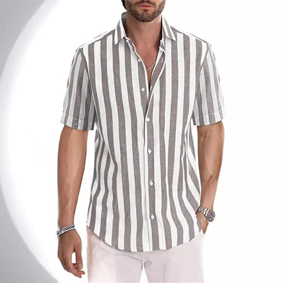 Heidi Mode | Herren Hemd mit gestreiftem Revers