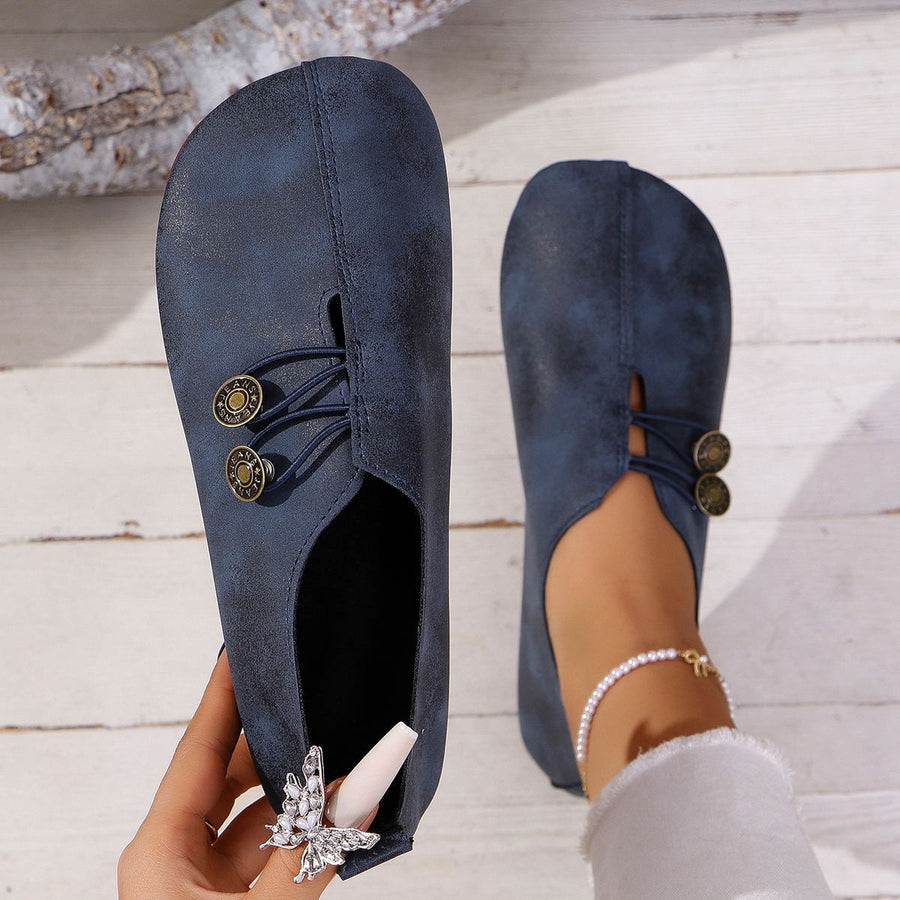 Weiche Wildleder Damen flache Schuhe mit handgefertigten Design - Teresa