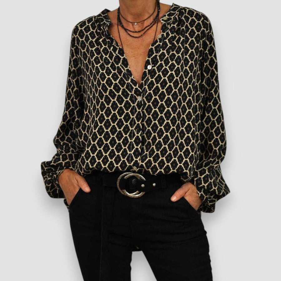 Zara | Bluse mit V-Ausschnitt