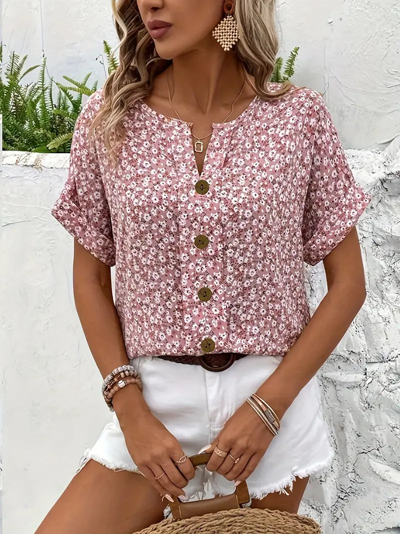 Doris | Damen Schicke Bluse mit Floralem Sommerprint