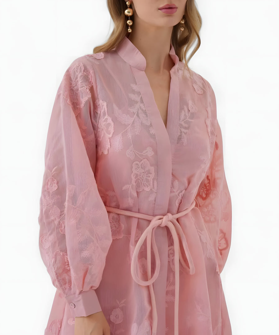 Isadora Jacquard Kleid mit modernem Charme | Rosa