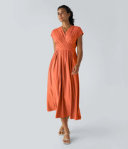 Wilhelmine – Elegantes Wickelkleid Mit Hoher Taille