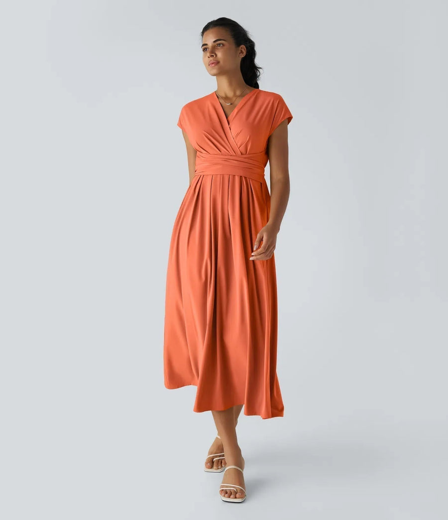 Wilhelmine – Elegantes Wickelkleid Mit Hoher Taille