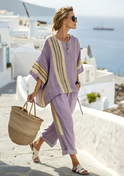 Teya Elegantes lockeres Maxi-Kleid | Lila