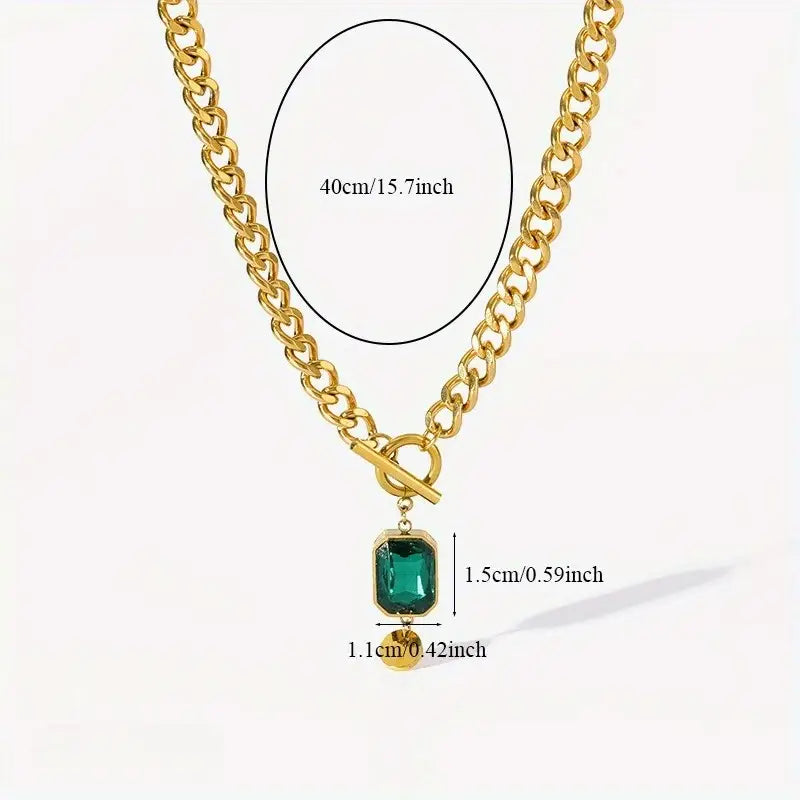 Carlotta® | Collier Pendentif Kette Smaragd Dick Gold