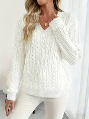 Sivanit - Langärmeliger Strick Pullover Mit Rippmuster