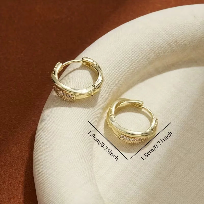 Minaal - Korean Style Interlocking Earrings with Zirconia