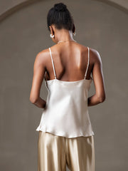 Heidi-Mode | V-Ausschnitt Reine Seide Spaghettiträger Camisole Top