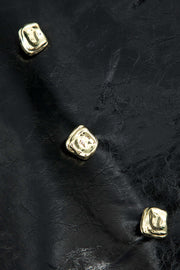Callista | Eleganter Lackleder-Minirock mit Goldknöpfen und Ziertaschen