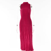Elegantes Maxikleid mit hohem Kragen