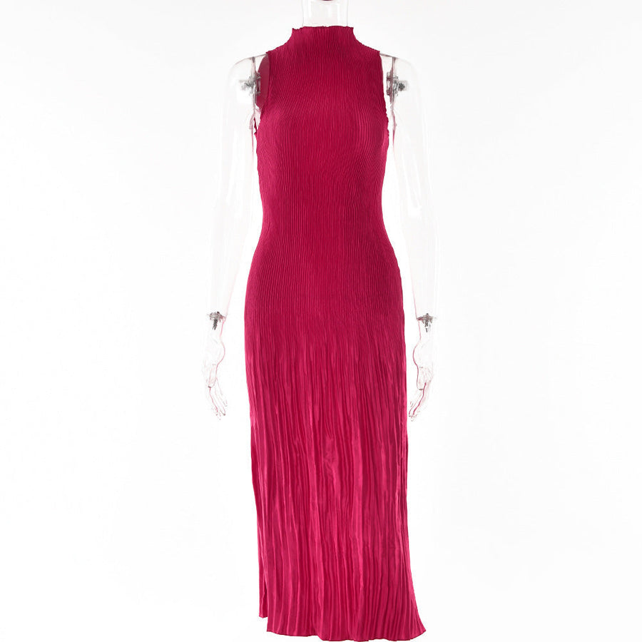 Elegantes Maxikleid mit hohem Kragen