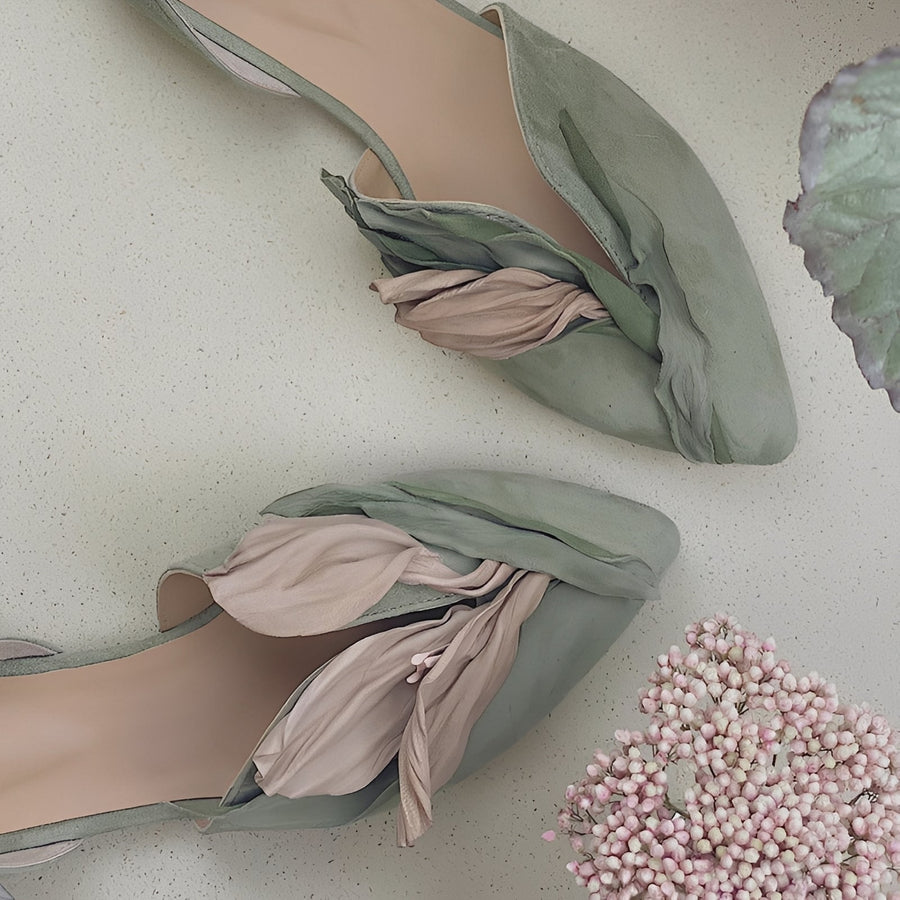 Jennifer - Stilvolle flache Damenschuhe mit Blumenmuster