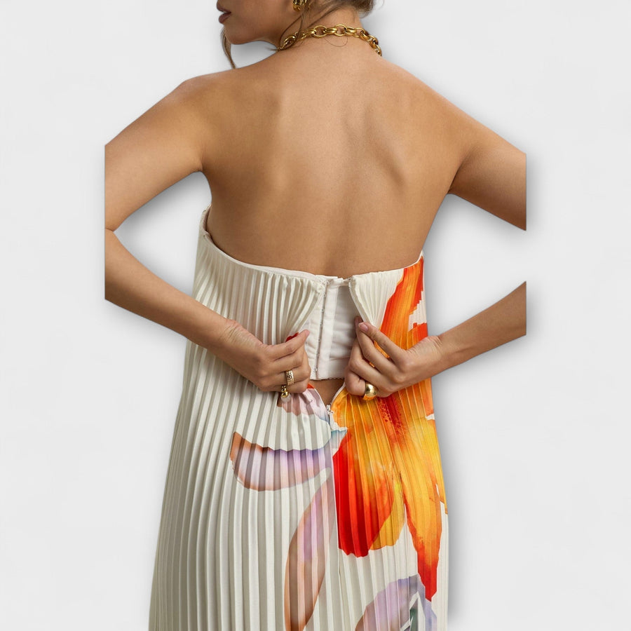 Michelle - Sweetheart Maxikleid mit Orangenblüten