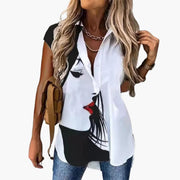 Sommer Top für Damen mit - Schmetterlingsdruck Leicht
