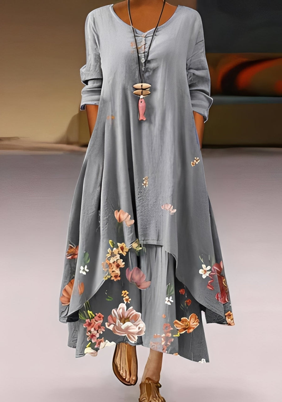 Belle - Stilvolles, locker sitzendes Kleid mit Print für Damen