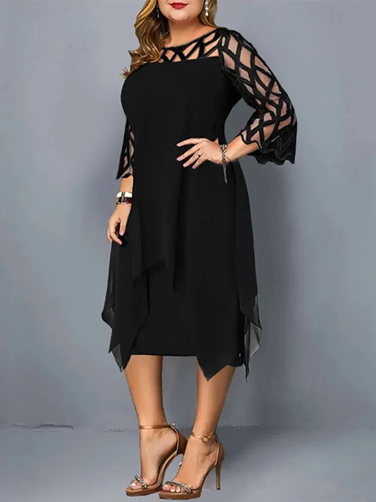 Heidi-Mode | Elegantes Plus Size Spitzen-Midi-Kleid