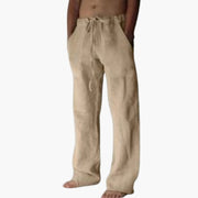 Herren Freizeithose aus Leinen mit Kordelzug für Sommer