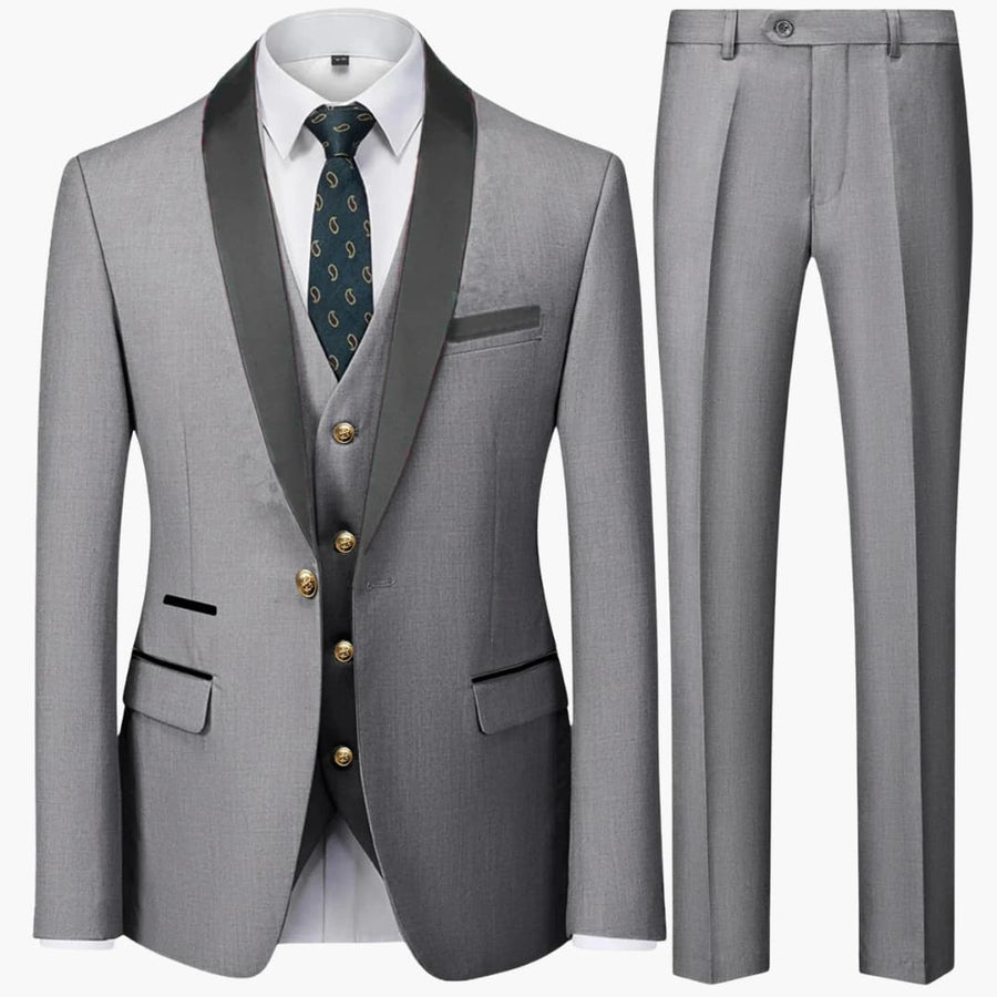 Herren Slim Fit Anzug dreiteilig für formelle Anlässe ganzjährig