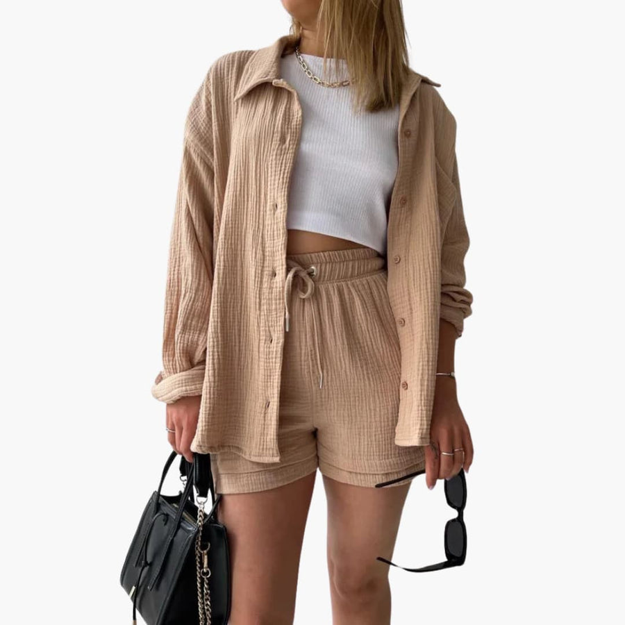 Zweiteiliges Set mit Shorts für Damen - lässiger Sommerlook