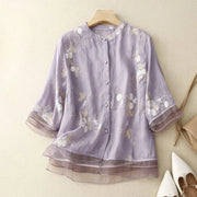 RUTH - LOCKERE BESTICKTE BLUSE MIT TRANSPARENZEN