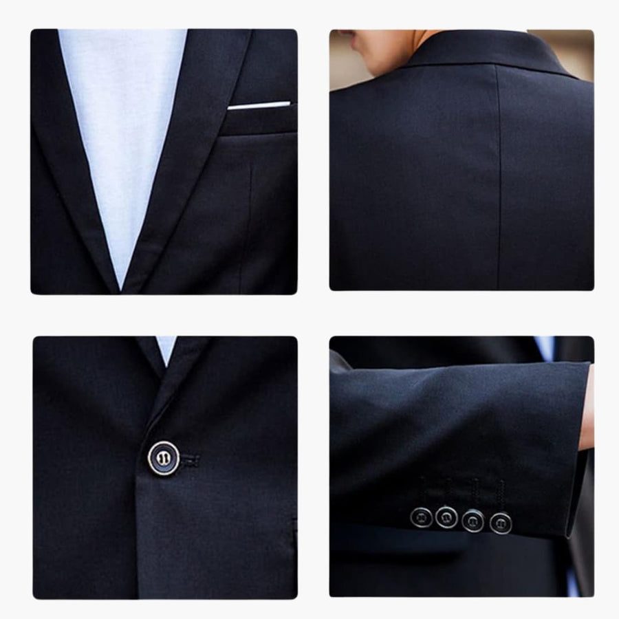 2-teiliges Anzug Set - Slim Fit Herrenanzug für Business Look